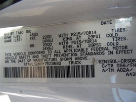 2000 Toyota Tacoma SR5 White Extended Cab 2.4L AT 2WD #Z23469